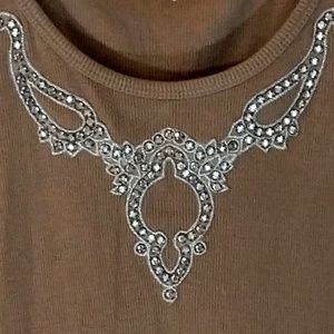 Nicole by Nicole Miller Tops - Super Soft Rhinestone Tank Top sz L Nicole by Nicole Miller Tops - Super Soft Rhinestone Tank Top sz L